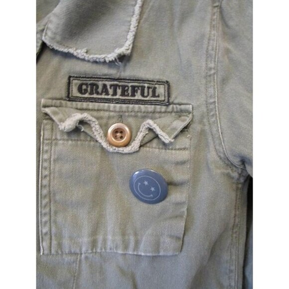 Junk Food Clothing Size Medium Girls Khaki Green Utility Jacket #F-1-10 - Picture 4 of 6